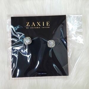 ZAXIE Cusion CZ Halo Stud‎ Earrings